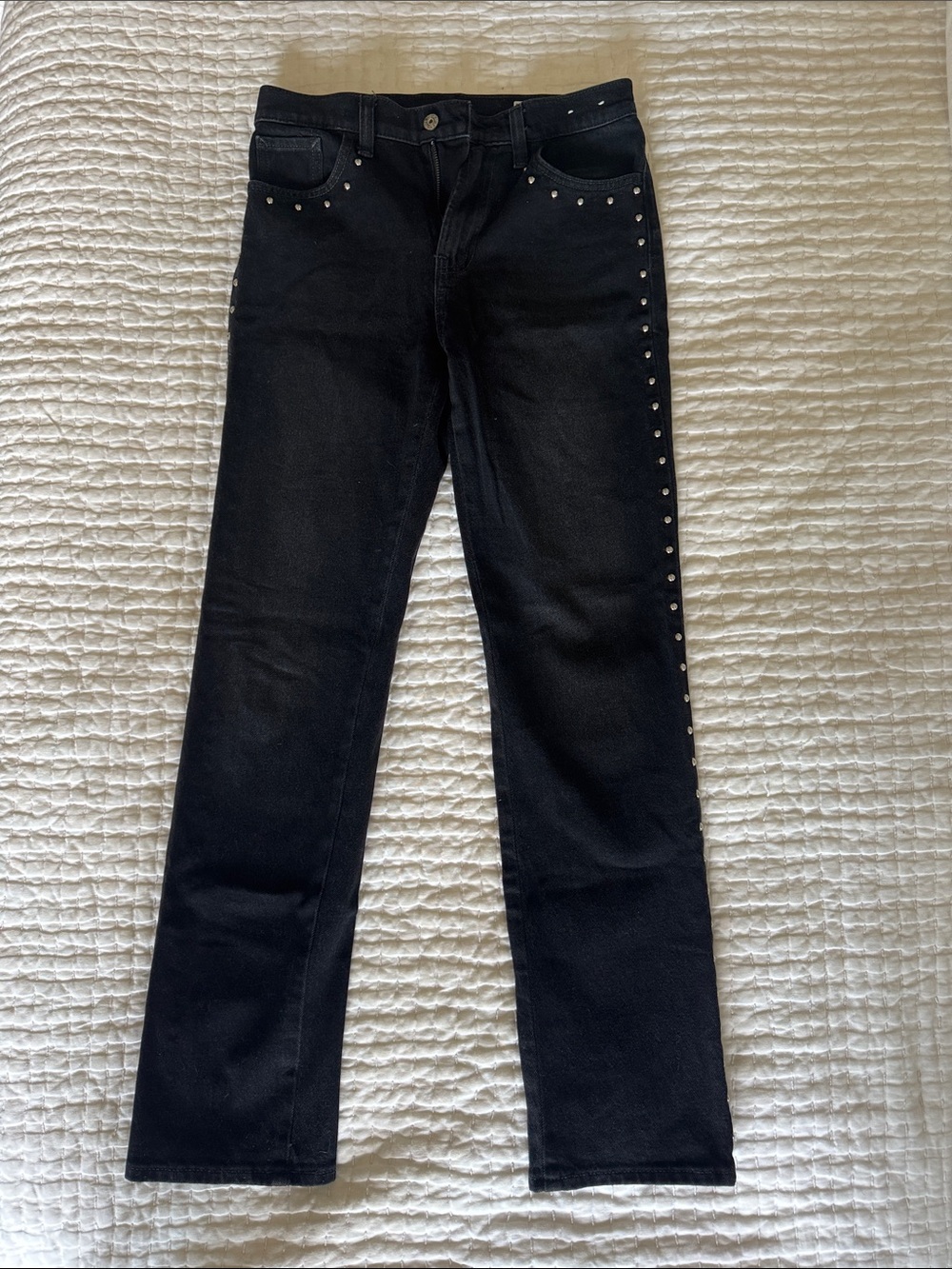 GAP Black Straight-Leg Jeans with Silver Stud Detailing
